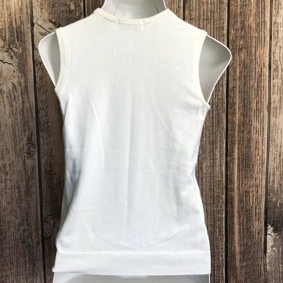 Tehama Women's Sweater Vest ~ Sz M ~ Off White - Picture 2 of 3